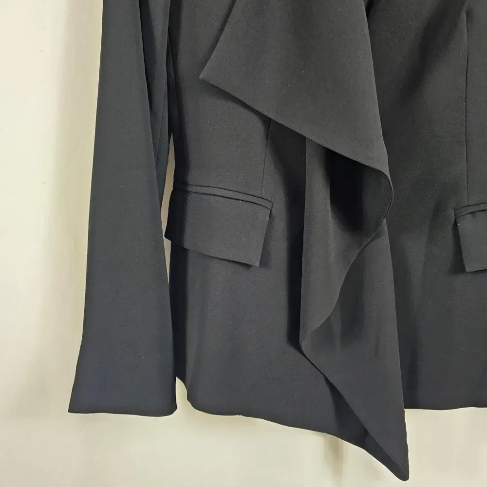 MaxMara Single Breasted Drape Lapel Blazer in Black - Size 10